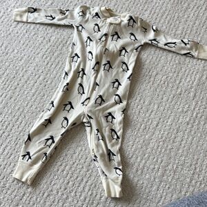 Hanna Andersson Cream and Black Penguin Footies